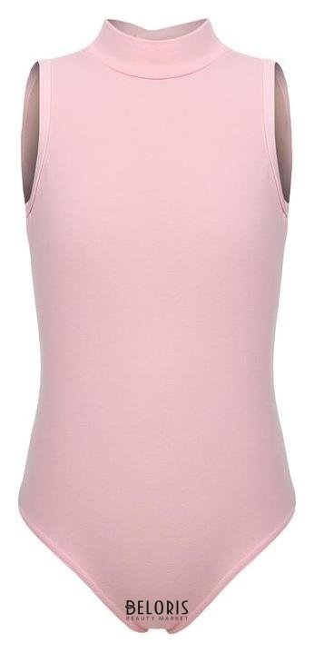 Купальник гимнастический пастель б/рукава, цвет розовый, размер 44 Grace dance