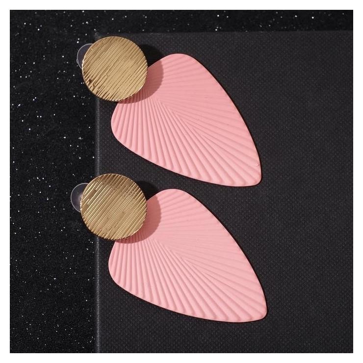 

Серьги металл "Геометрия" линии, цвет розовый в золоте