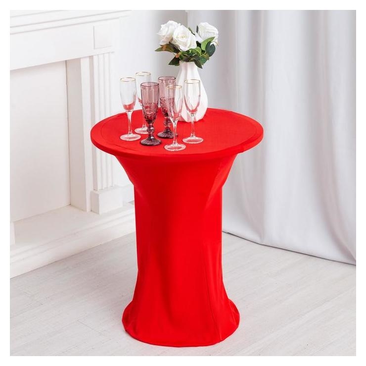 Чехол на стол, цв.красный, 60*120 см, 100% эластан