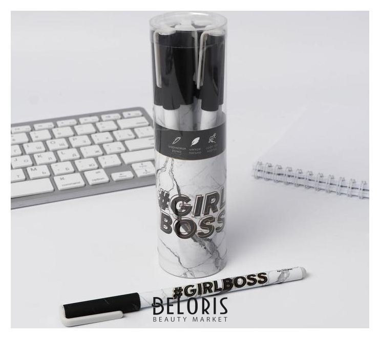 Ручка с колпачком и нанесением Soft-touch Girl Boss ArtFox