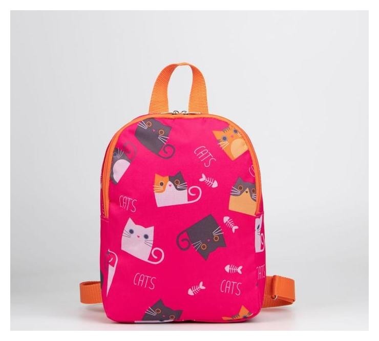 Рюкзак детский для девочки с отделом на молнии Котики Цвет розовый