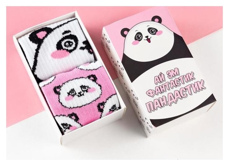 Набор женских носков Kaftan "панда“ 2 пары, р. 36-39 (23-25 см)  Kaftan