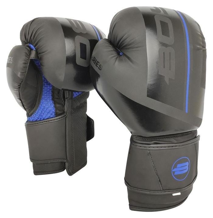 

Перчатки боксёрские Boybo B-series Bbg400, флекс, цвет чёрный/синий, 10 OZ, Серый