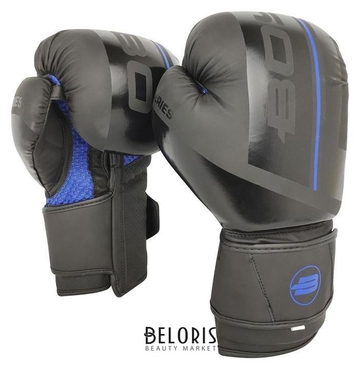 Перчатки боксёрские Boybo B-series Bbg400, флекс, цвет чёрный/синий, 10 OZ Boybo