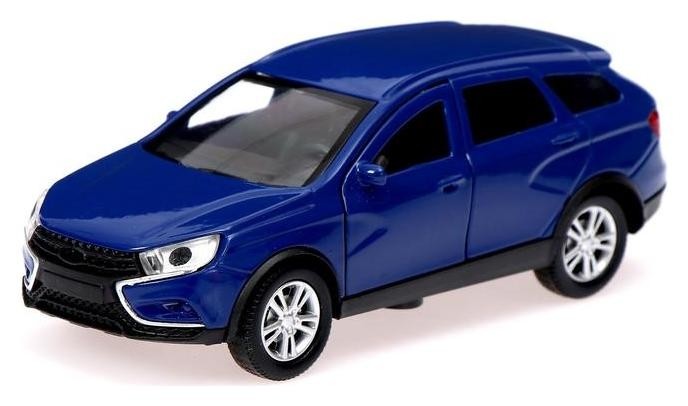 

Машина металлическая Lada Xray, открываются двери, инерция, цвет синий