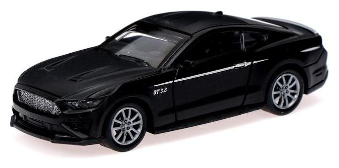 Машина металлическая Ford Mustang, открываются двери, инерция, цвет чёрный