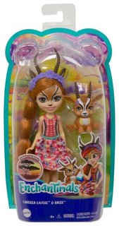Кукла с любимой зверюшкой Габриэла Газелли и Рейсер Gabriela gazelle & spotter enchantimals Mattel