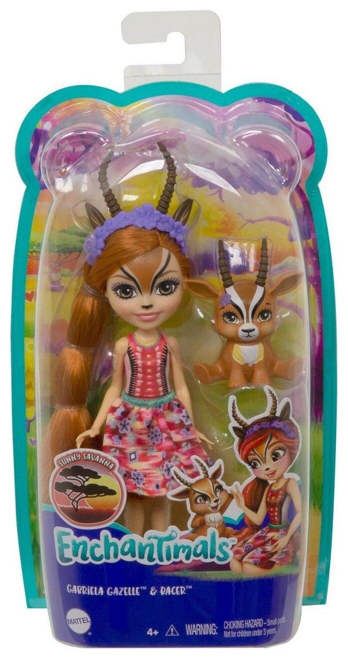 Кукла с любимой зверюшкой Габриэла Газелли и Рейсер Gabriela gazelle & spotter enchantimals  Mattel