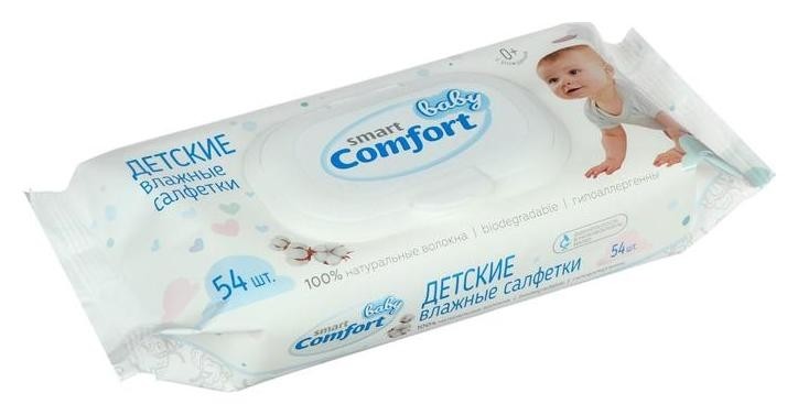 

Влажные салфекти Smart Baby Comfort детские, с пластиковым клапаном, 54 шт.