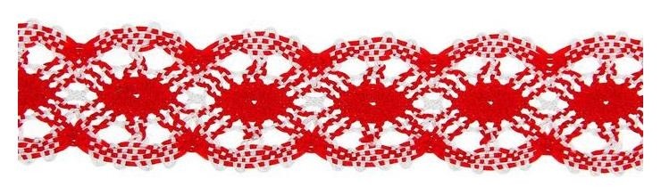 Тесьма плетёная в рулоне 20 метров цвет красно-белый