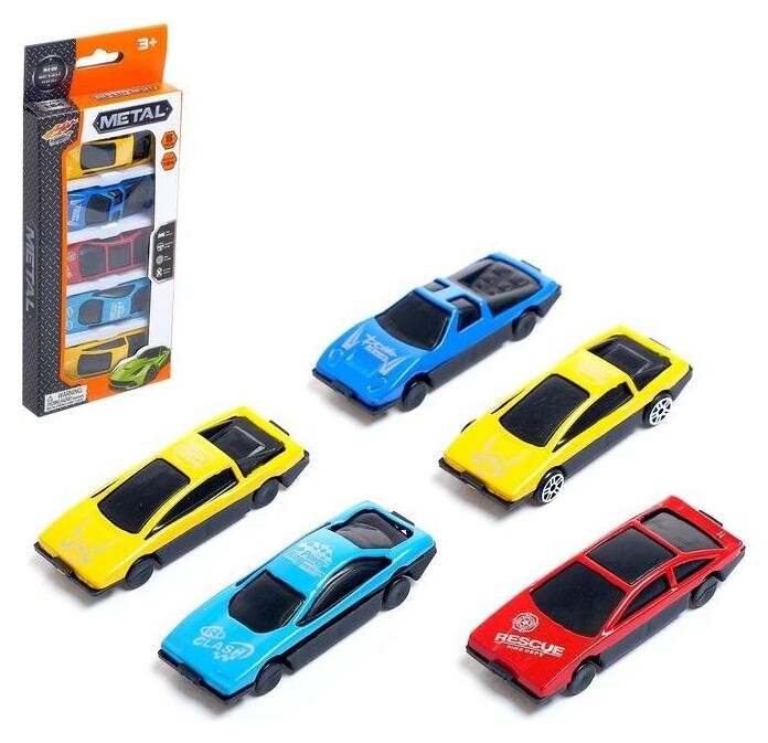 Набор металлических машин «Супер гонки», 5 штук 