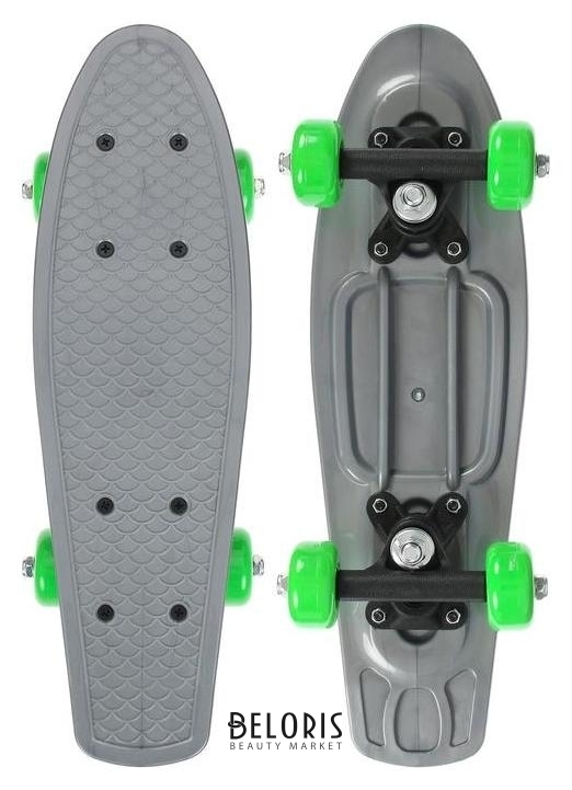 Скейтборд 42 х 12 см, колеса PVC 50 мм, пластиковая рама, цвет серый Onlitop