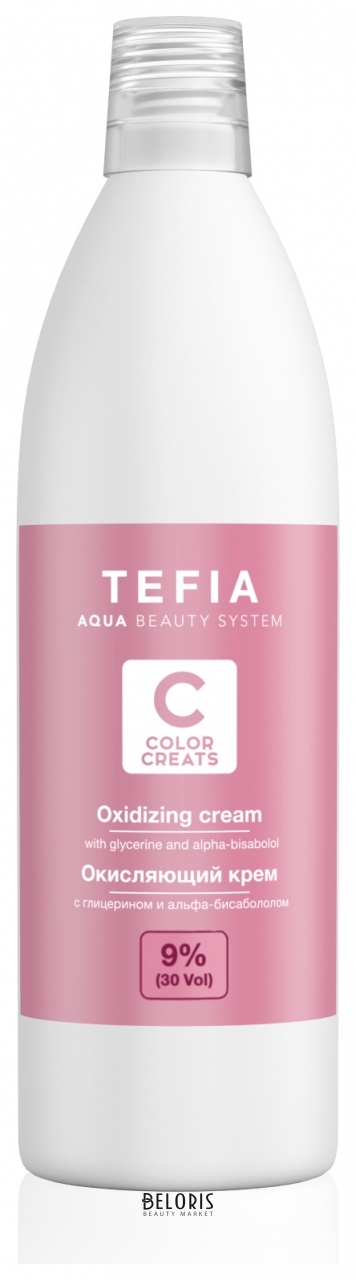 Окисляющий крем с глицерином и альфа-бисабололом Color Creats 9% 30 vol Tefia