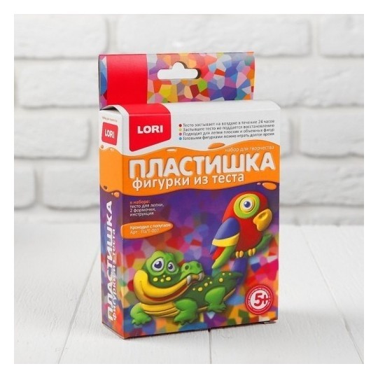 

Фигурки из теста "Пластишка. крокодил с попугаем", Разноцветный