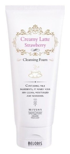 Очищающая пенка для лица Creamy Latte Cleansing Foam Strawberry MISSHA