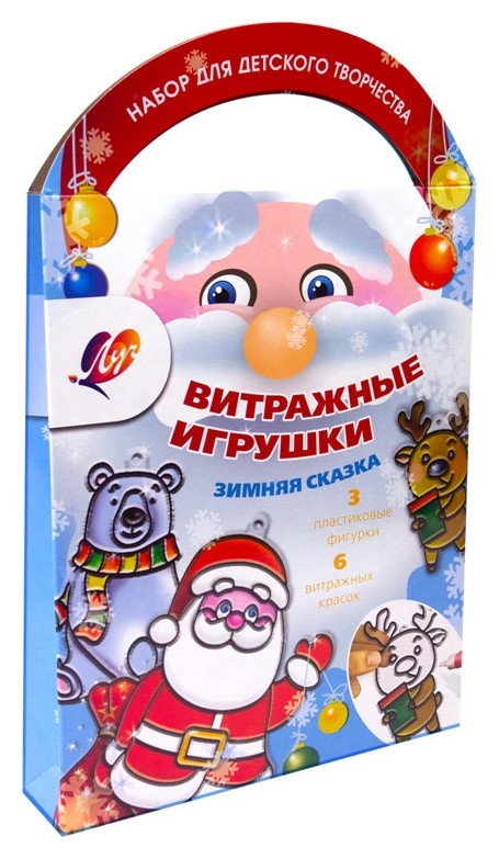 

Набор красок по стеклу с трафаретом "Зимняя сказка", Мультиколор