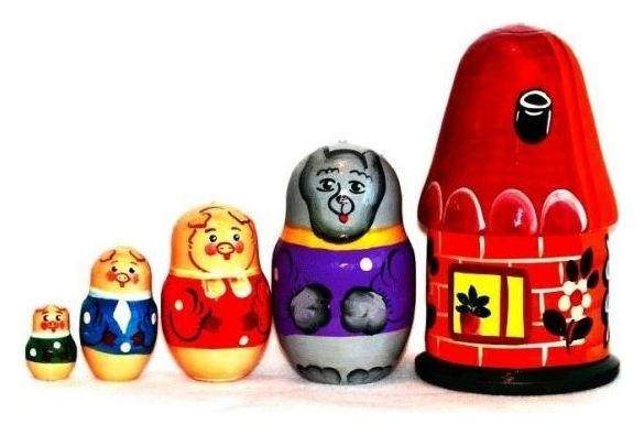 

Матрёшка "Три поросенка", 5 фигурок