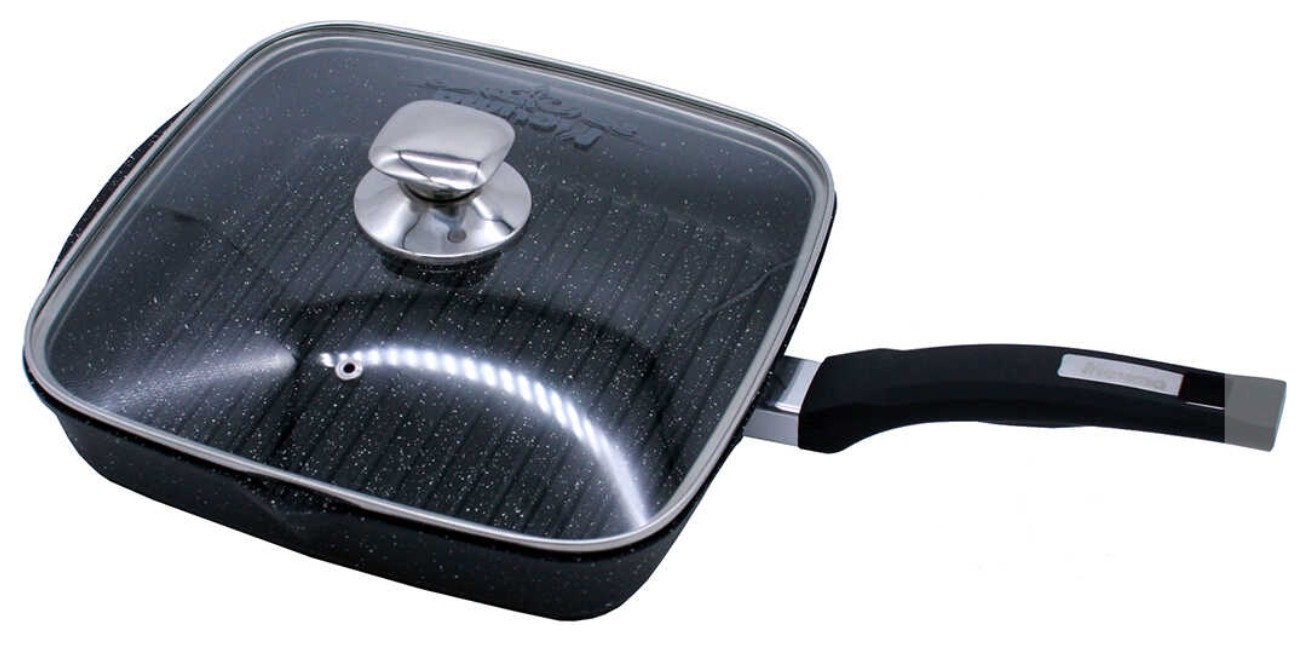 Сковорода-гриль квадратная со стеклянной крышкой 28 х 28 см   Мечта