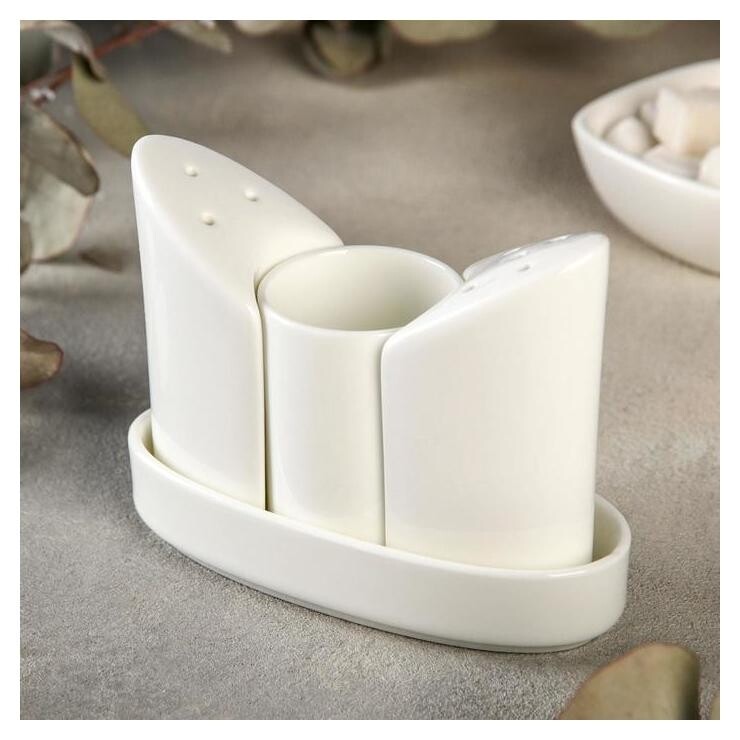 Набор для специй Wilmax England, 3 шт: солонка, перечница, ёмкость для зубочисток  Wilmax England