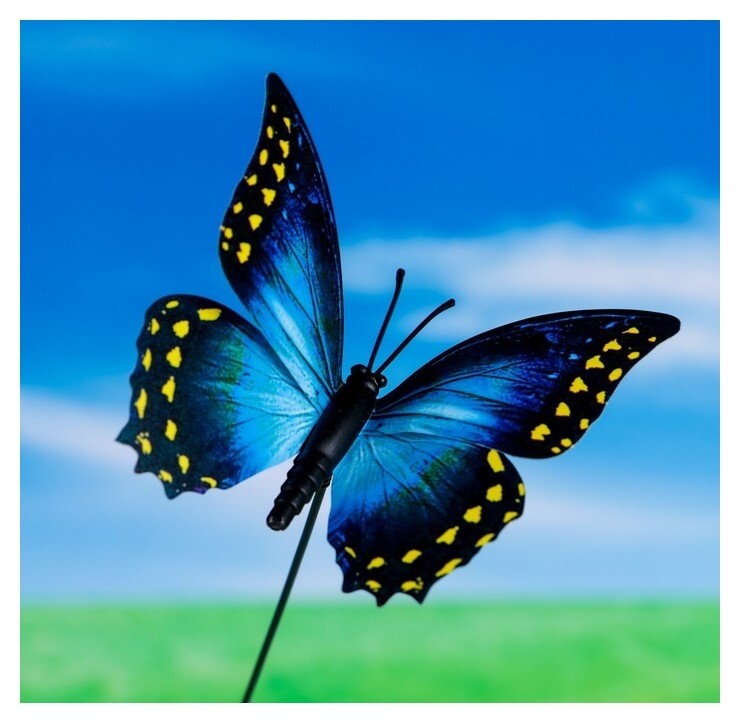 Штекер декоративный для комнатных растений "Бабочка" 7х8см, 25см  