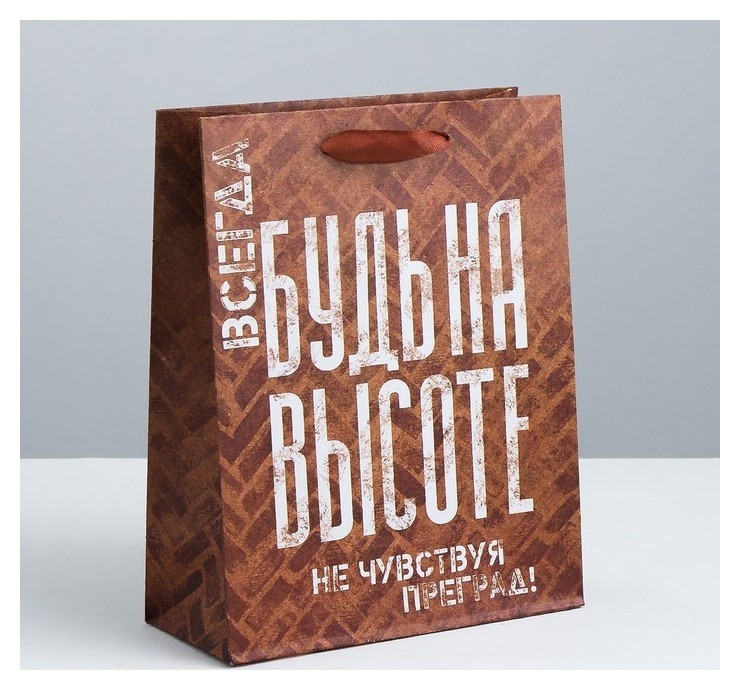 

Пакет крафтовый вертикальный «Не чувствуй преград!», ML 23 × 27 × 8 см, Коричневый