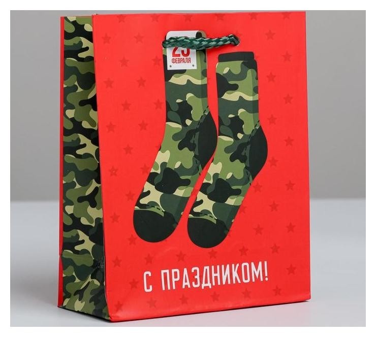 

Пакет ламинированный вертикальный «Защитнику!», S 12 × 15 × 5,5 см, Красный