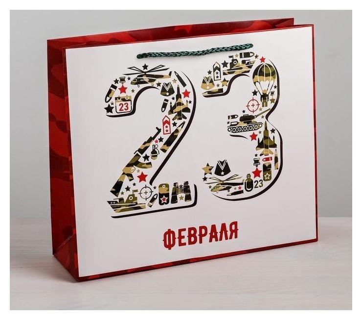 

Пакет ламинированный горизонтальный «23 февраля», MS 23 × 18 × 8 см, Зелёный