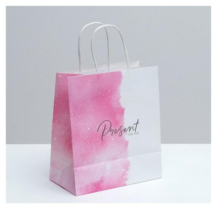 

Пакет подарочный крафтовый Present For You, 22 × 25 × 12 см, Белый