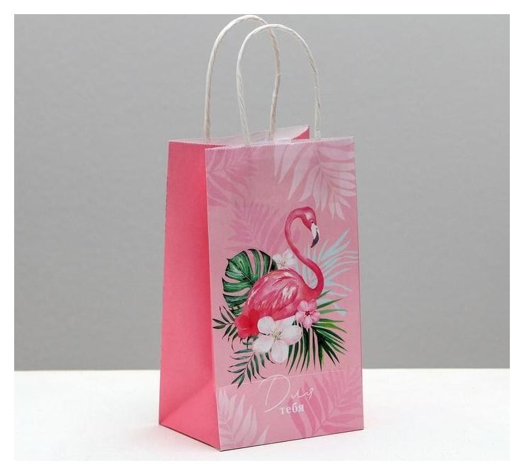 

Пакет подарочный крафтовый «Для тебя», 12 × 21 × 9 см, Розовый