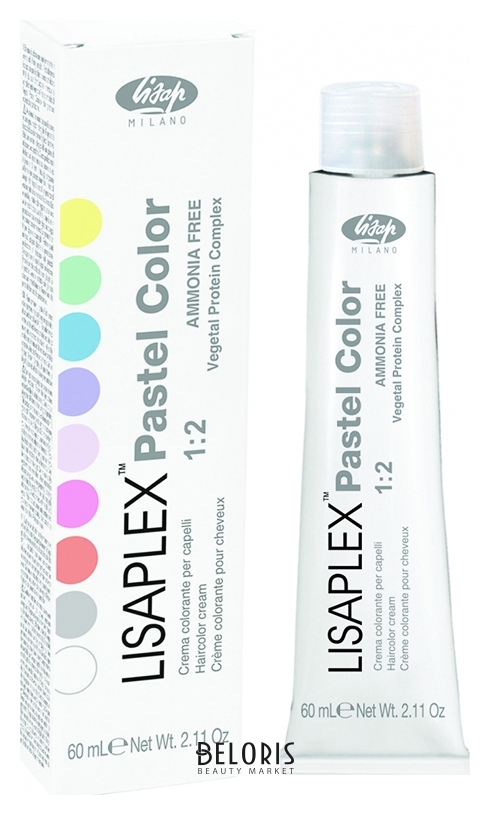 Полуперманентная краска для волос пастельных тонов Pastel color Lisap Lisaplex