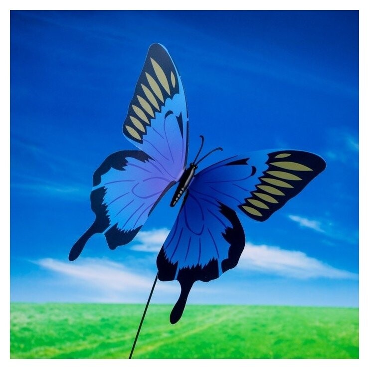 Декоративный штекер "Бабочка махаон с блёстками"  