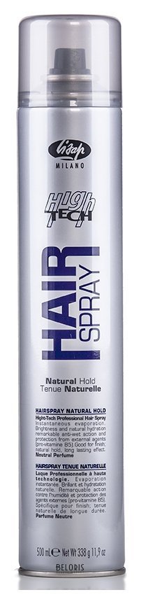 Лак для укладки волос нормальной фиксации Hair spray natural hold Lisap High Tech