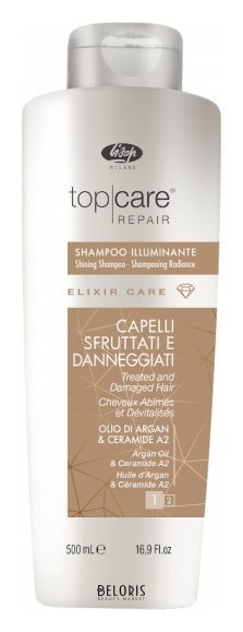 Шампунь-эликсир для восстановления и придания сияющего блеска Top care repair Elixir Care Shampoo Lisap Elixir Care