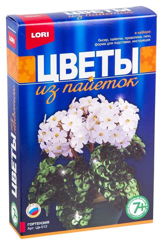 

Цветы из пайеток "Гортензия", Белый;зеленый