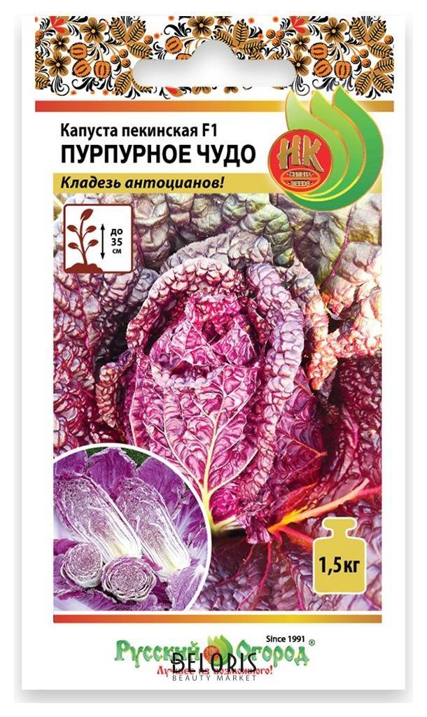 Семена. капуста пекинская Пурпурное чудо F1 (5 штук) Русский огород