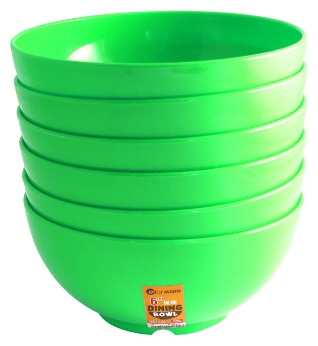 Набор пластиковых тарелок глубокие 15,5 см зеленые 6 шт