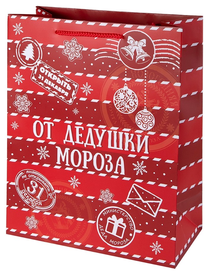 

Пакет подарочный новогодний 33*45,7*10,2 От дедушки мороза