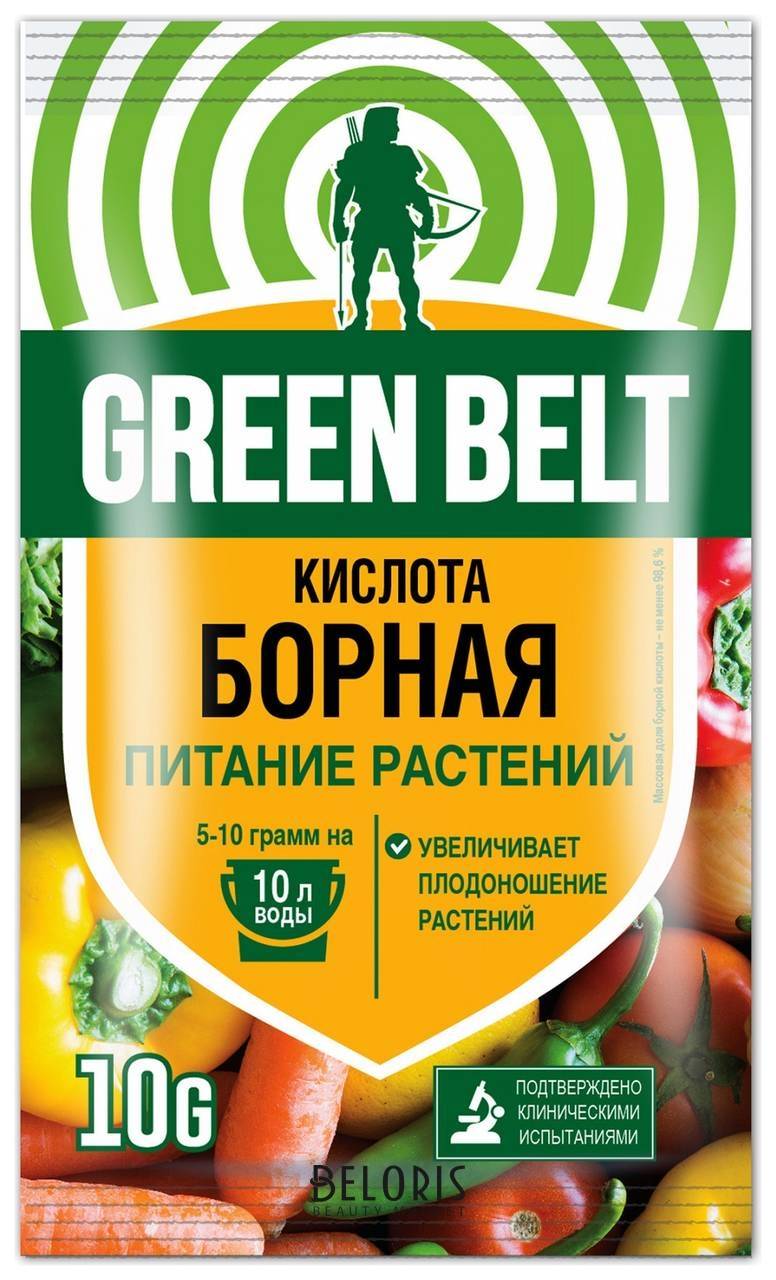 Удобрение Green Belt кислота борная, пакет, 10 г Green Belt