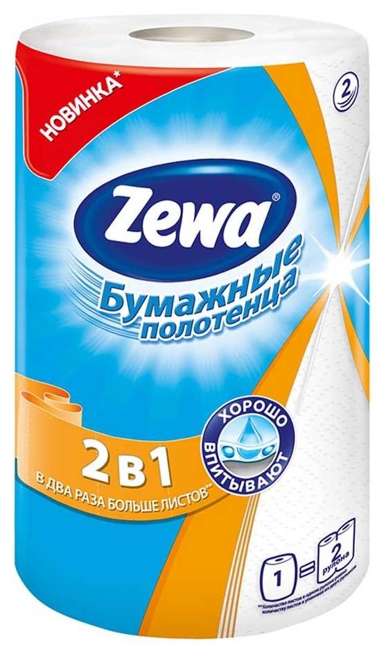 

Полотенце бумажное Zewa 2в1одноштучное белое