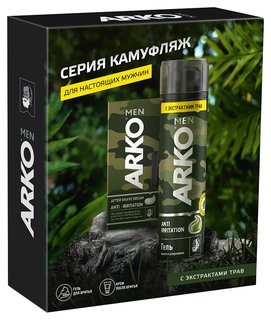 Набор подарочный Aрко Anti-irritation (Гель для бритья, крем после бритья) мужской  Arko