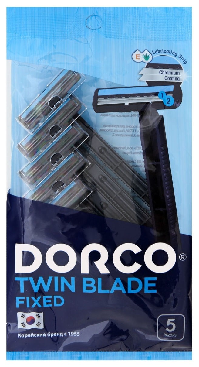 Станок для бритья Dorco Tg-ii Plus одноразовый 2 лезвия увлажняющая полоса, мужской, 5 шт