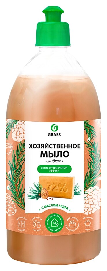 Мыло хозяйственное Grass жидкое с маслом кедра, 1 л  Grass
