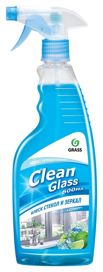 Средство для стекол Clean Glass голубая лагуна курок 600мл  Grass