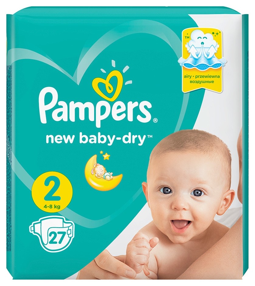 

Подгузники Pampers Baby-dry Mini 4-8кг, 27 шт