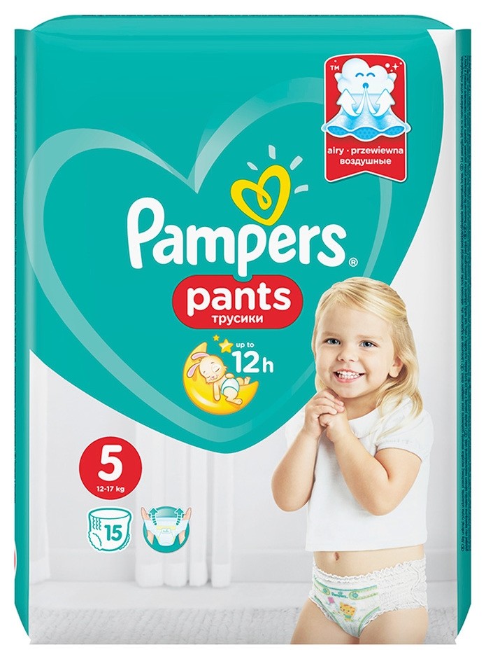 

Подгузники Pampers Pants трусики Junior 12-17кг, 15 шт