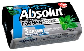 Мыло туалетное антибактериальное для мужчин Лемонграсс и мята Absolut