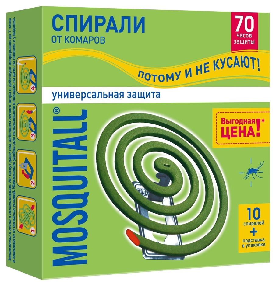 Спираль Mosquitall универсальная защита от комаров, 10 шт