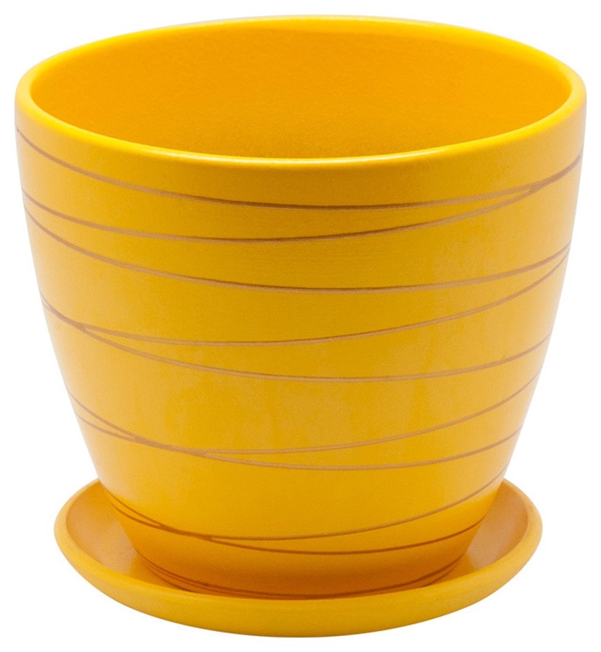 Кашпо керамическое вн-25-1 1,4л цвет желтый
