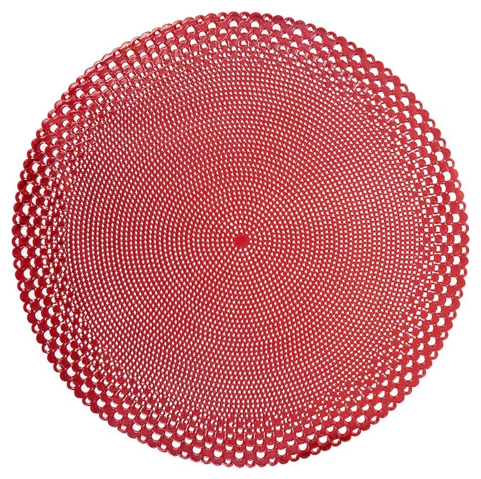 Термосалфетка кухонная круглая плетеная Tskr-16 цвет красный