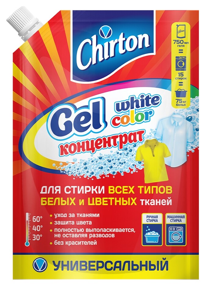 Гель для стирки Chirton концентрированный, универсальный, 750 мл  Chirton